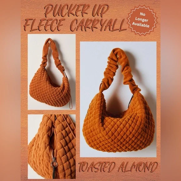 FP Movement x Free People Pucker Up Fleece Carryall in Toasted Almond - Picture 1 of 9